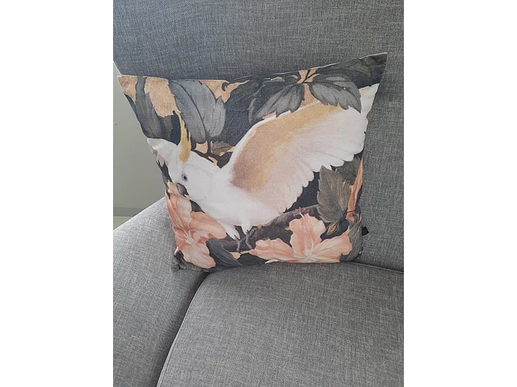 Coussins Furnilux - 45x45 cm - Design oiseaux triplés Noir Gris Rose