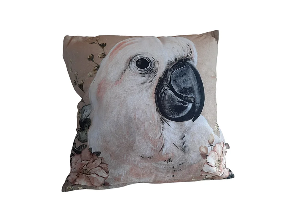 Coussins décoratifs Furnilux - 45x45 cm - Perroquet Sjakie Beige/Blanc/Rose