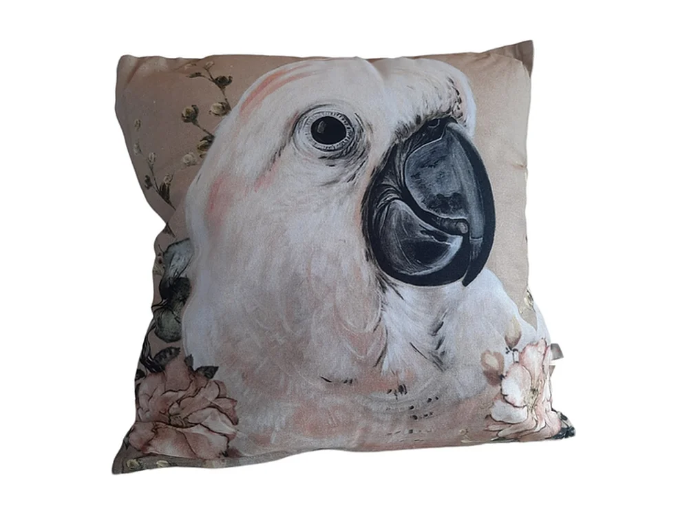 Coussins décoratifs Furnilux - 45x45 cm - Perroquet Sjakie Beige/Blanc/Rose