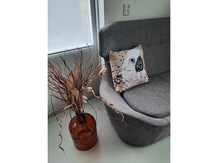 Zierkissen Furnilux - 45x45 cm Beige Weiß Rosa - Parrot Sjakie Design