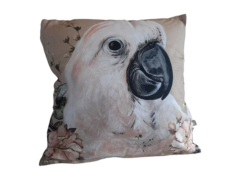 Sierkussens Furnilux - 45x45 cm Beige Wit Roze - Papegaai Sjakie Design