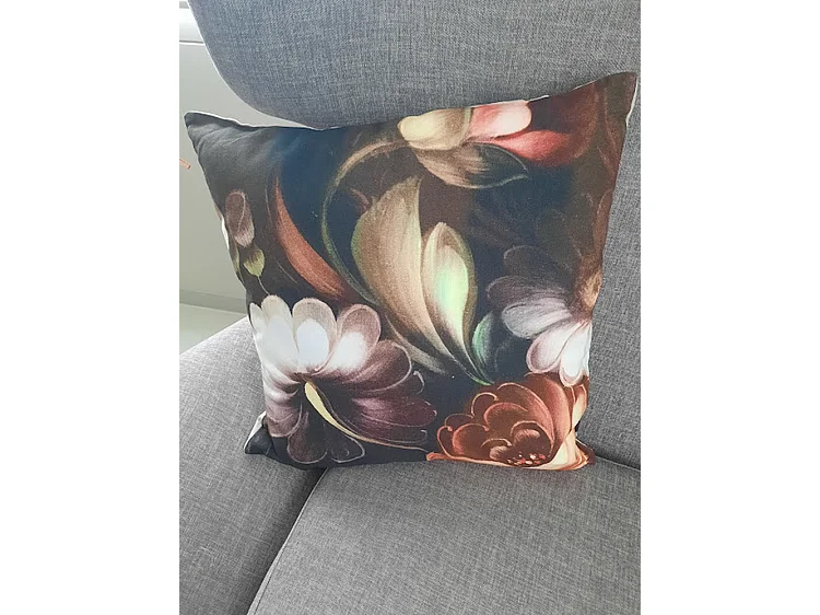 Dekokissen Furnilux - Schwarz Braun 45x45 cm - 2er Set