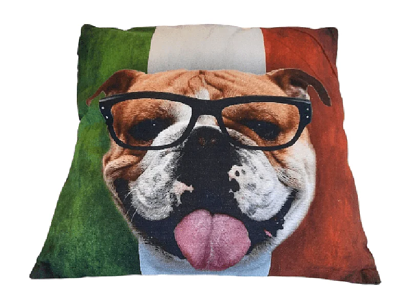 Sierkussens Furnilux - 45x45 cm - Bull Design Zwart Groen Wit Rood - Set van 2