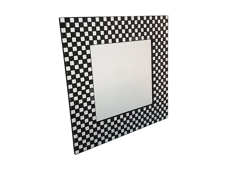 Miroir Décoratif Furnilux - Noir 35x35 cm - Mosaïque Claire