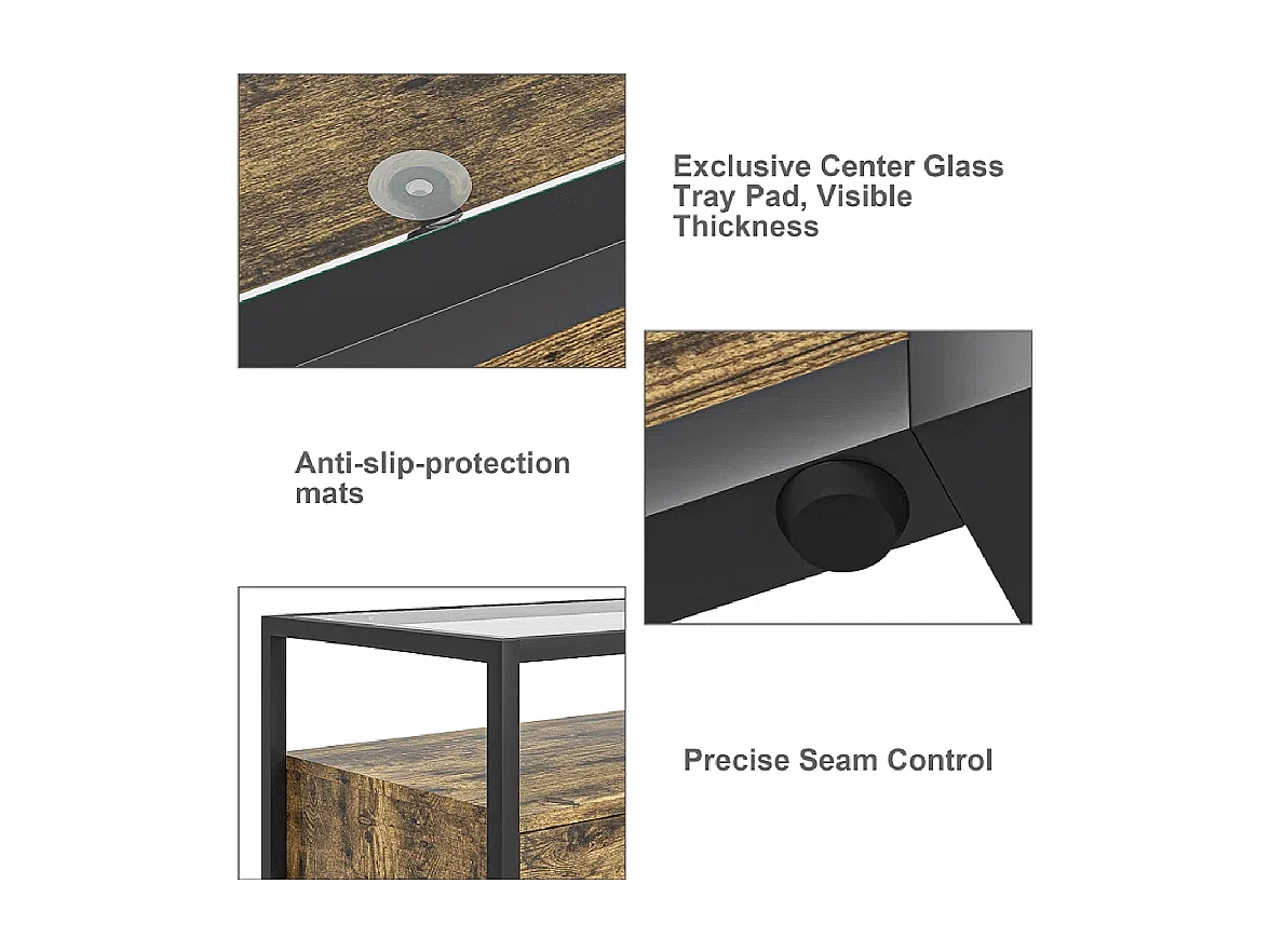 Table d'appoint Echo - verre - 120x40x80