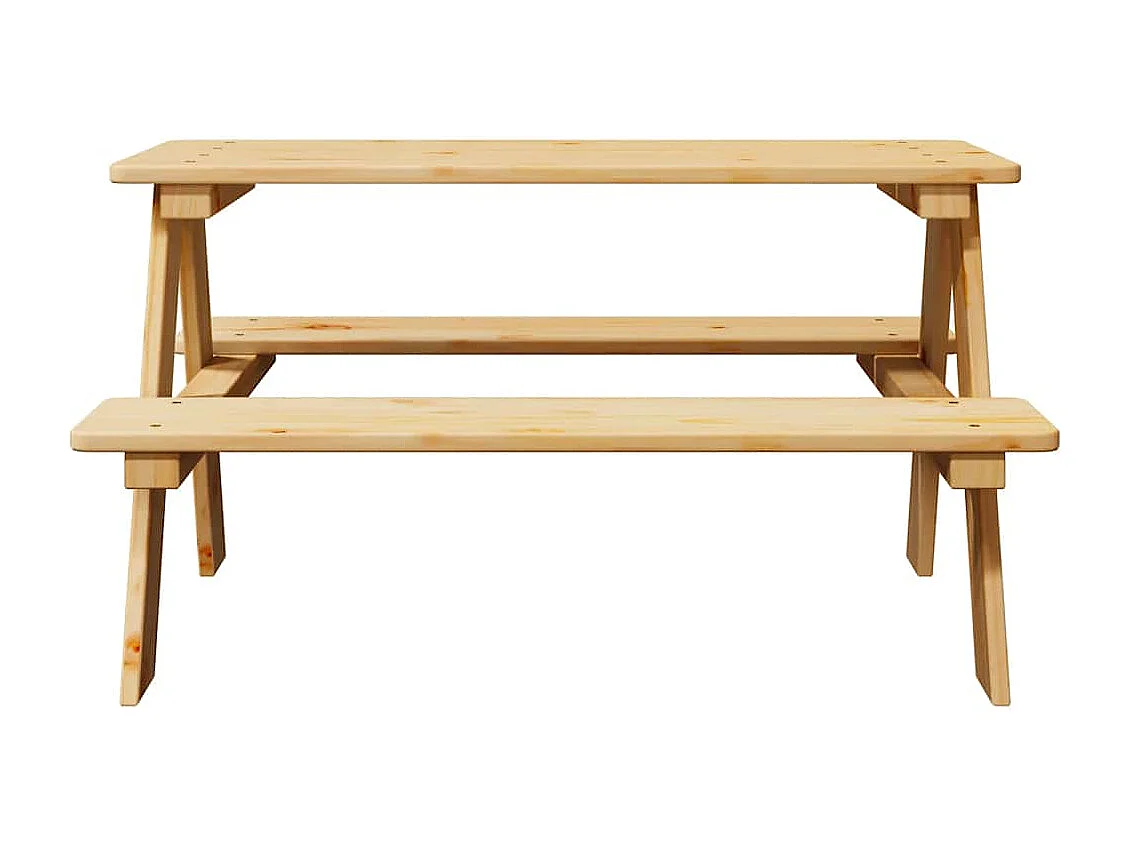Table avec bancs pour enfants IRUN 90x79,5x50 cm bois massif