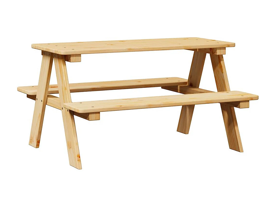 Table avec bancs pour enfants IRUN 90x79,5x50 cm bois massif