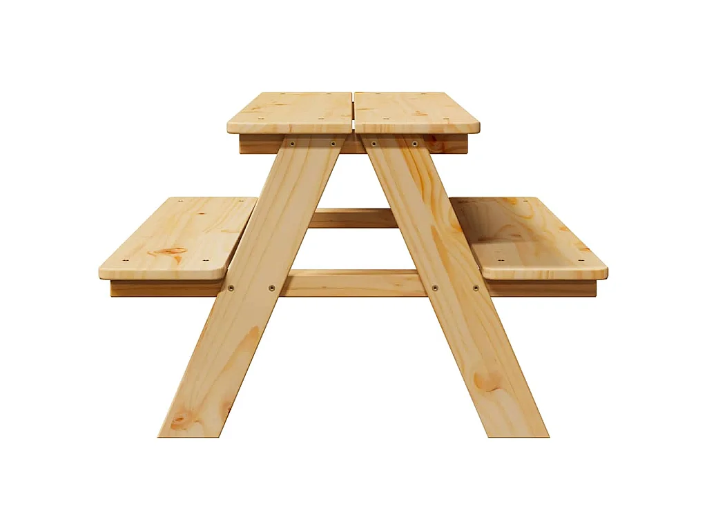 Kindertafel met banken 90x79,5x50 cm massief hout