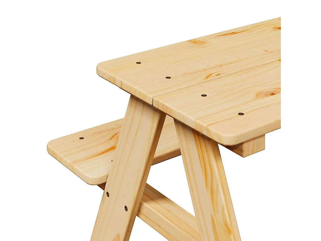 Kindertafel met banken 90x79,5x50 cm massief hout