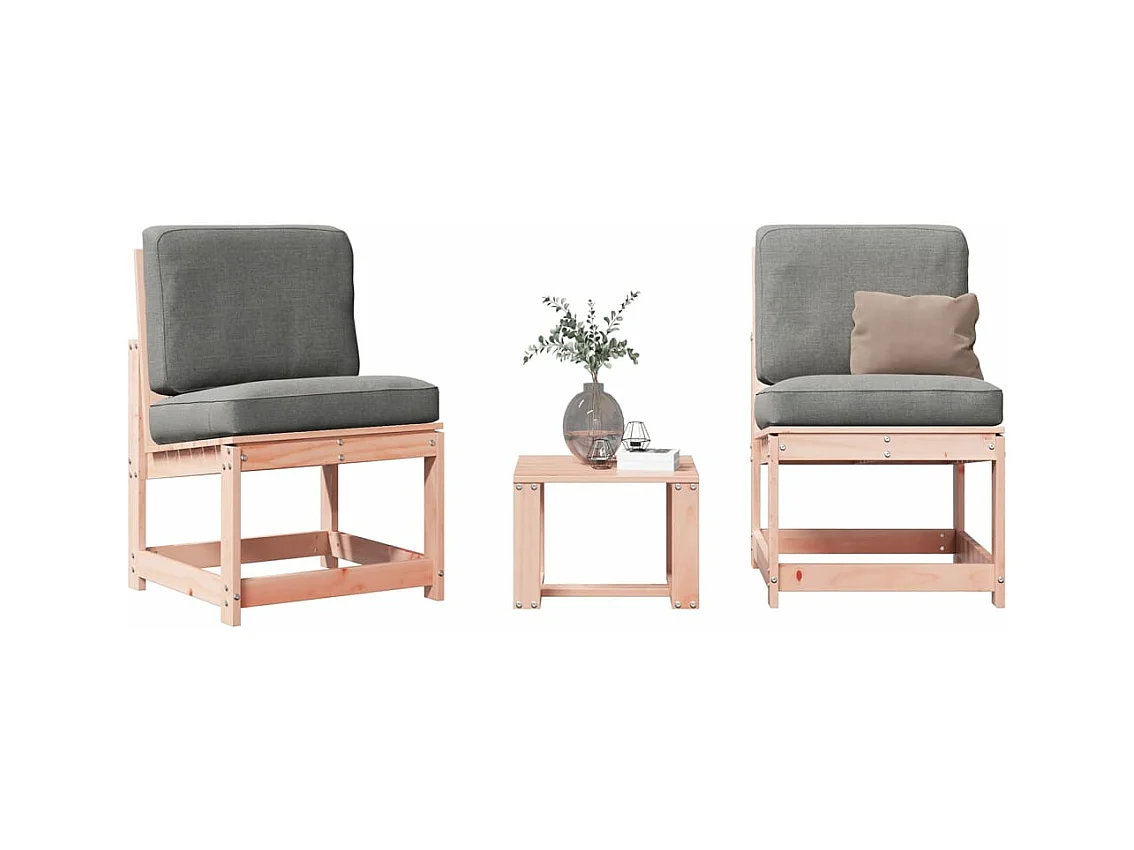 Salon de jardin 3 pcs bois massif douglas