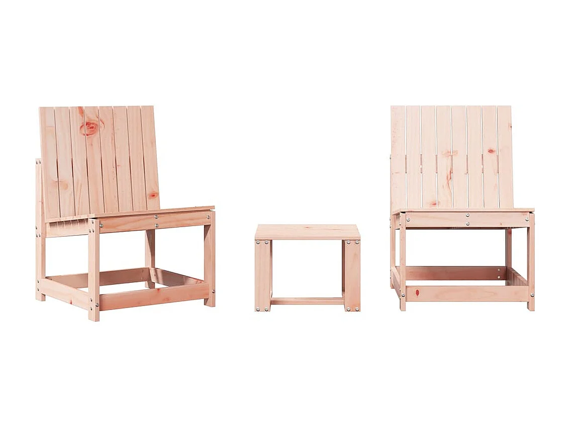 3-tlg. Garten-Lounge-Set Massivholz Douglasie