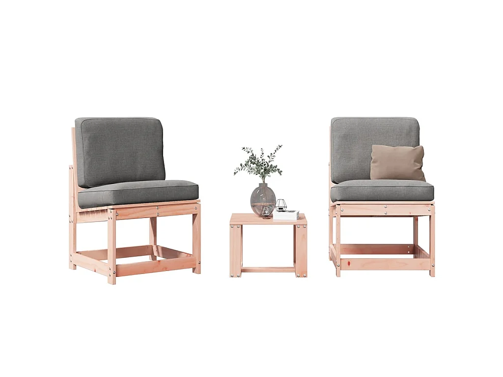 Salon de jardin 3 pcs bois massif douglas