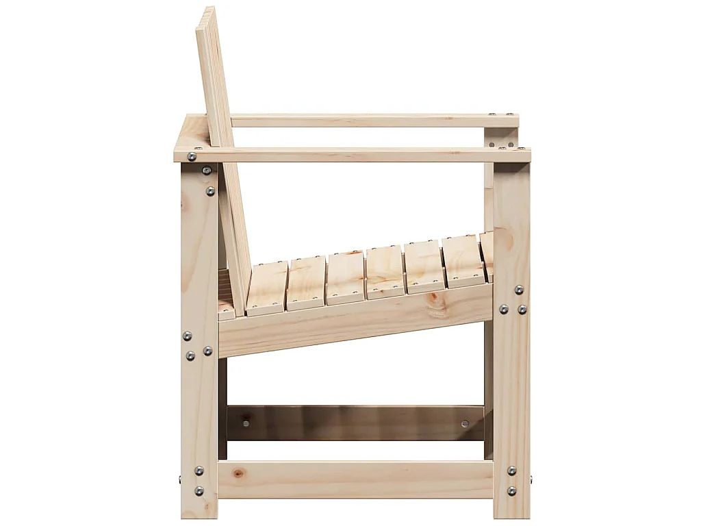 Juego de muebles de jardín 3 piezas madera maciza de pino