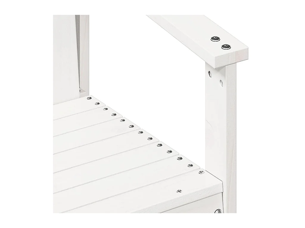 3-delige Loungeset massief grenenhout wit