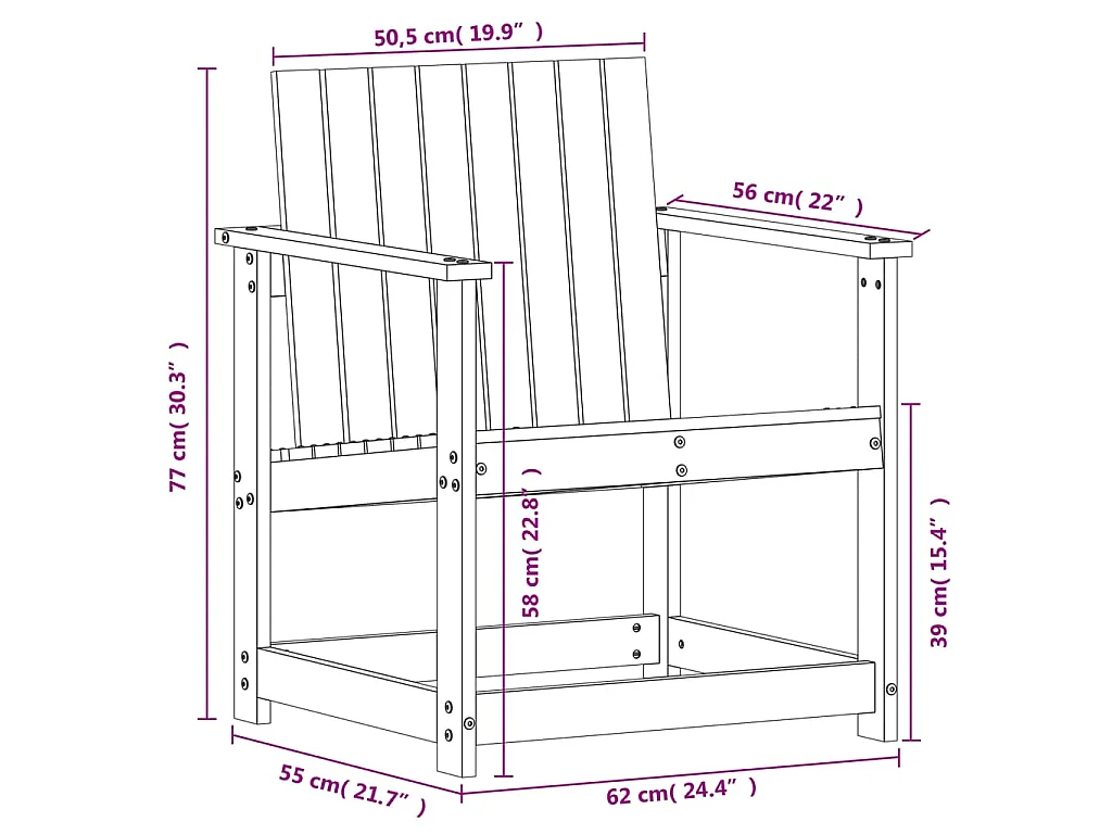 3-tlg. Garten-Lounge-Set Weiß Massivholz Kiefer