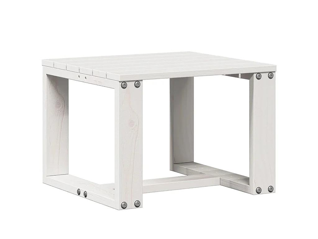 3-tlg. Garten-Lounge-Set Weiß Massivholz Kiefer