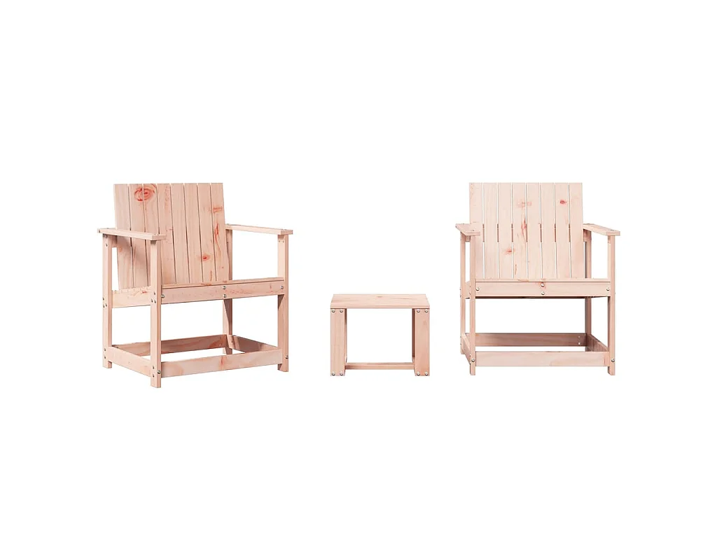 Salon de jardin 3 pcs bois massif douglas
