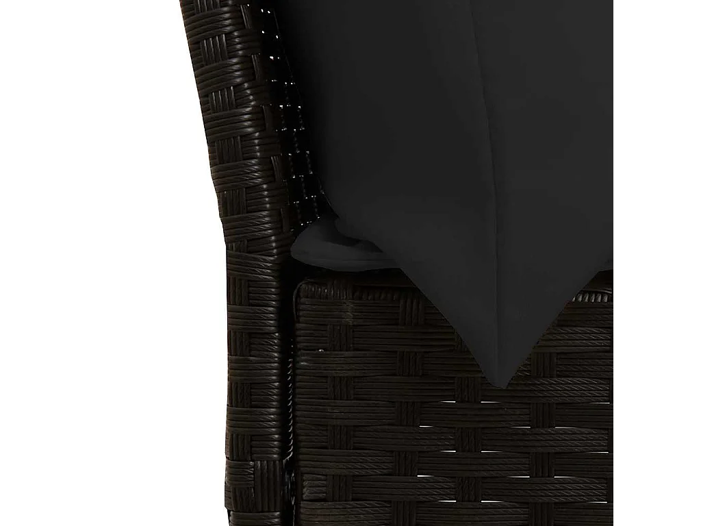 Gartensofa mit Kissen Schwarz Poly Rattan