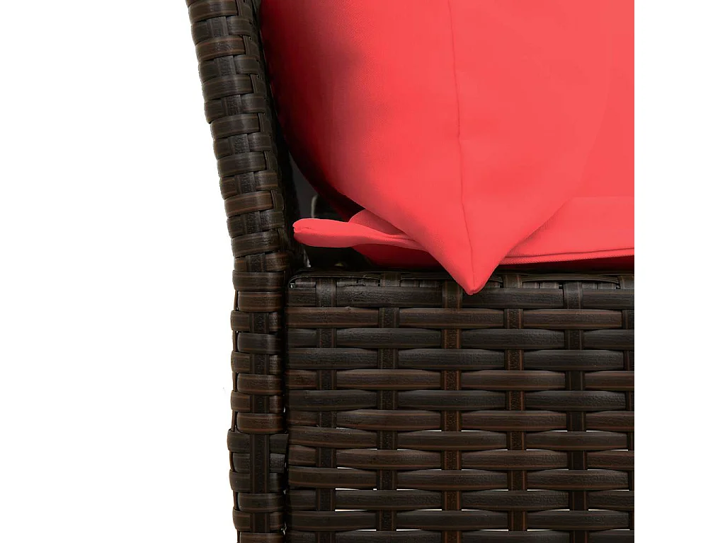 Gartensofa mit Kissen Braun Poly Rattan