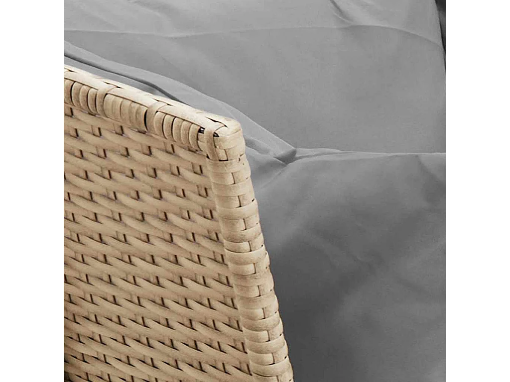 Sofá de jardín con cojines ratán sintético beige
