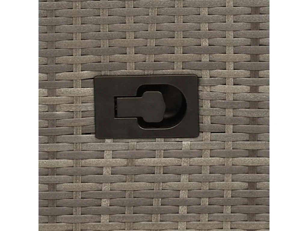 Gartensofa 2-Sitzer Verstellbar mit Tisch Grau Poly Rattan