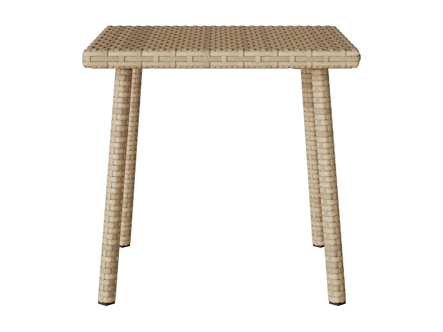 Table basse de jardin rectangulaire beige 40x40x37 cm rotin