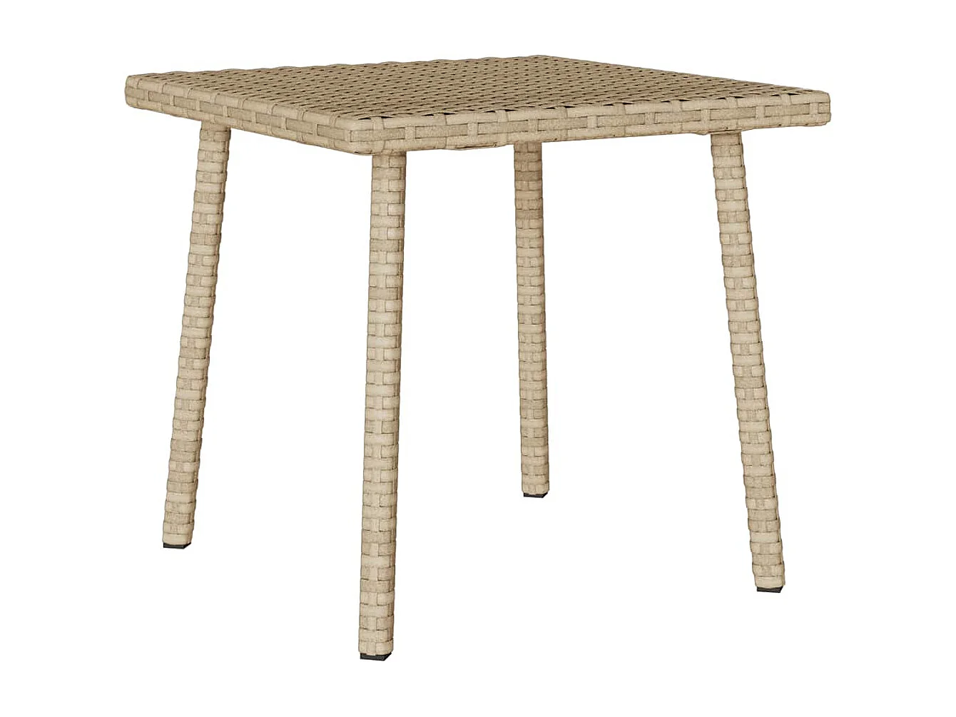 Table basse de jardin rectangulaire beige 40x40x37 cm rotin