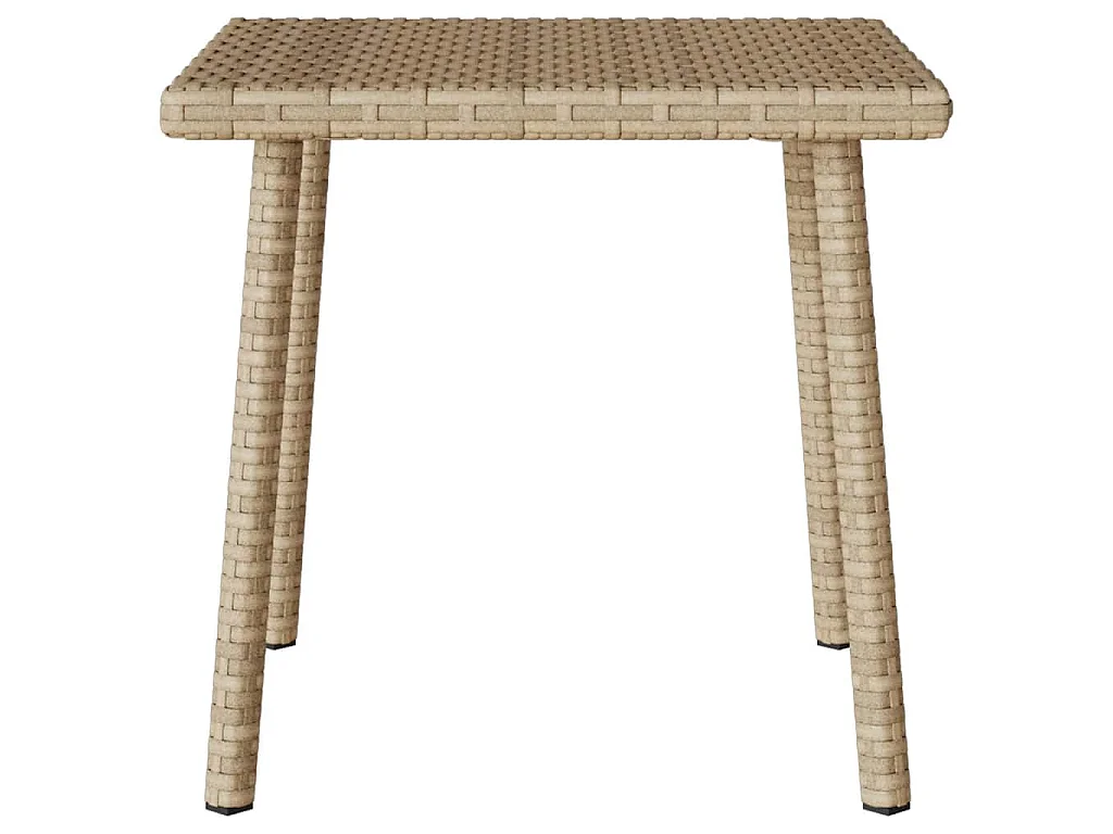 Table basse de jardin rectangulaire beige 40x40x37 cm rotin
