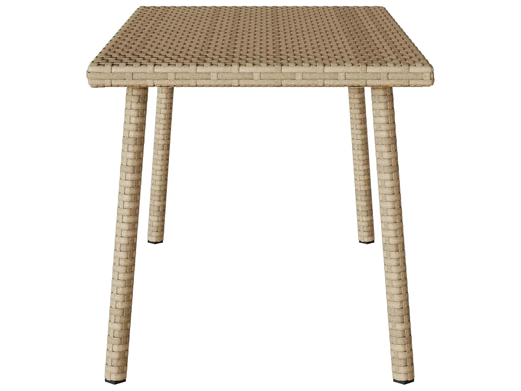 Garten-Couchtisch Rechteckig Beige 80x40x37 cm Poly Rattan