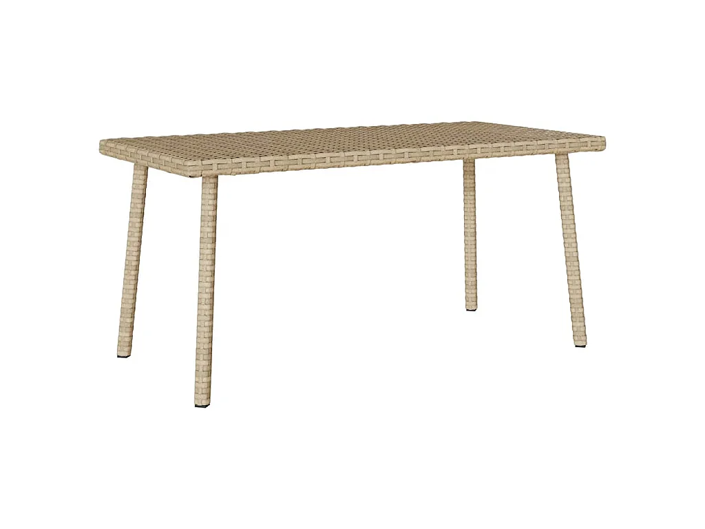 Garten-Couchtisch Rechteckig Beige 80x40x37 cm Poly Rattan