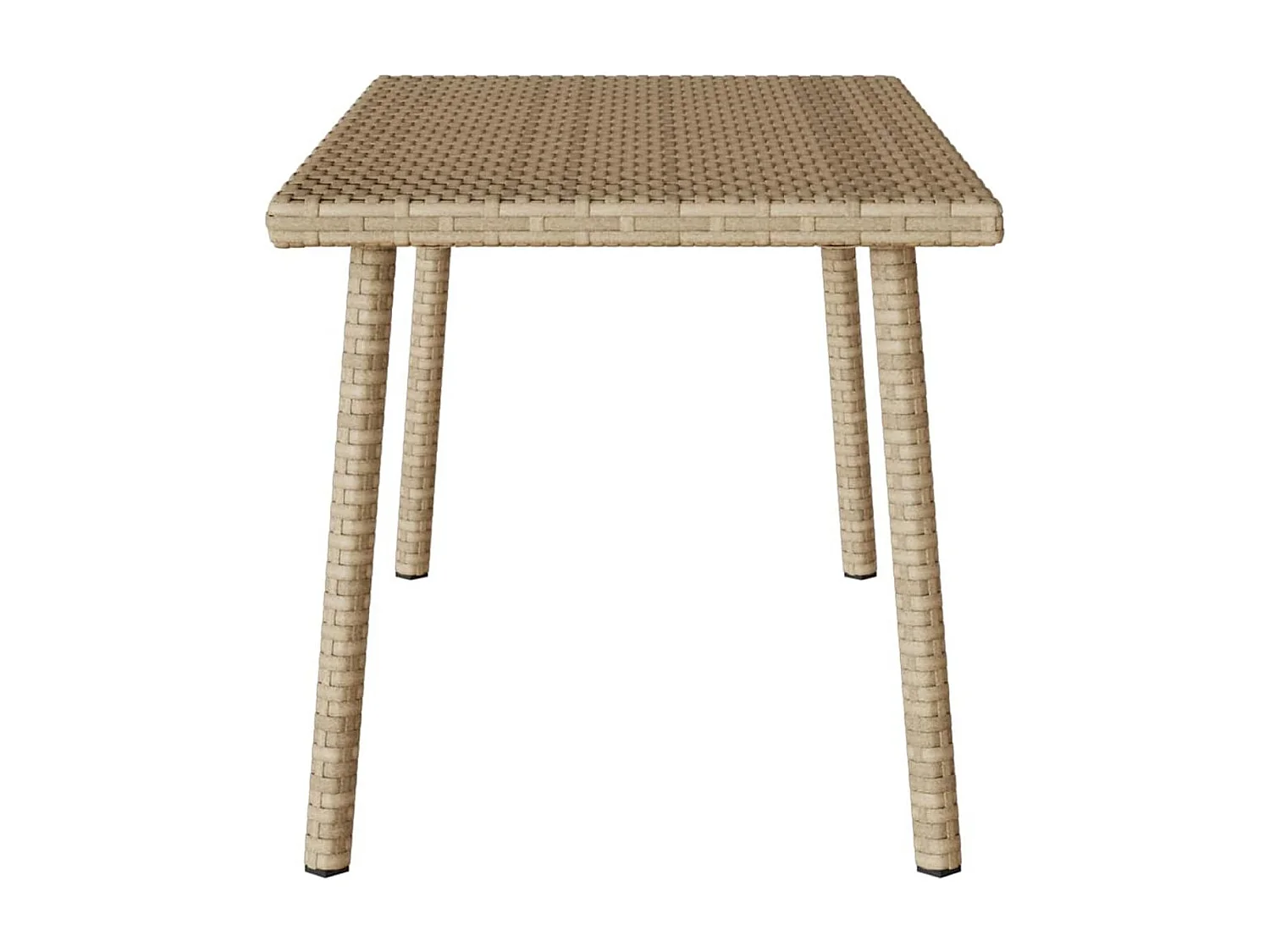 Table basse de jardin rectangulaire beige 80x40x37 cm rotin
