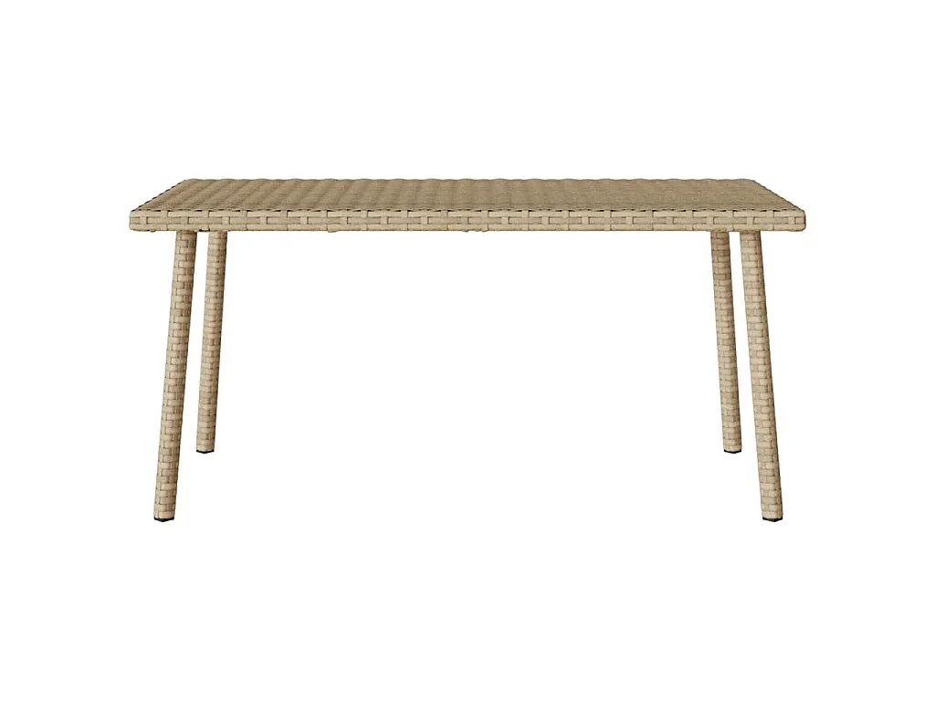 Table basse de jardin rectangulaire beige 80x40x37 cm rotin