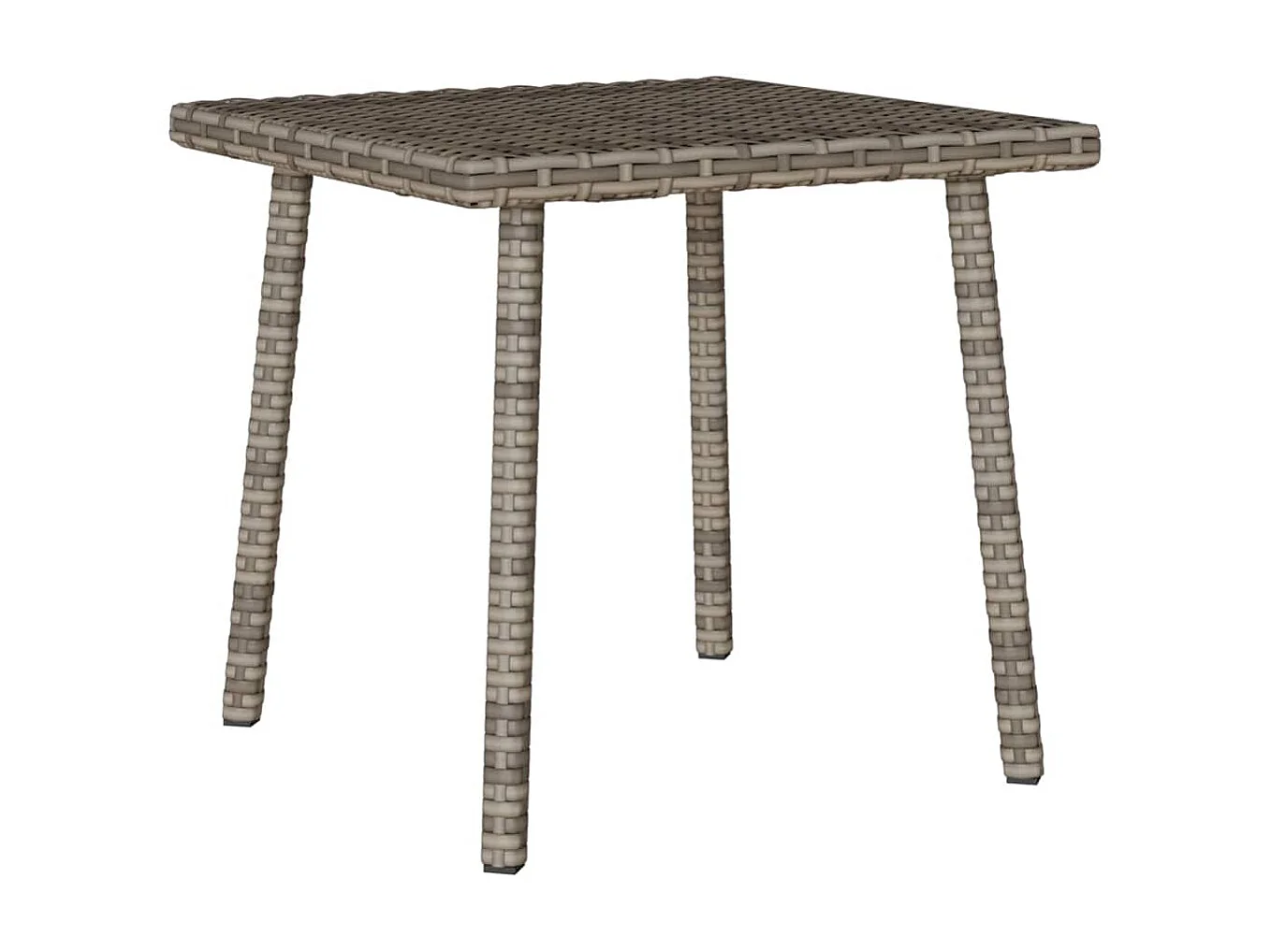 Table basse de jardin rectangulaire gris 40x40x37 cm rotin