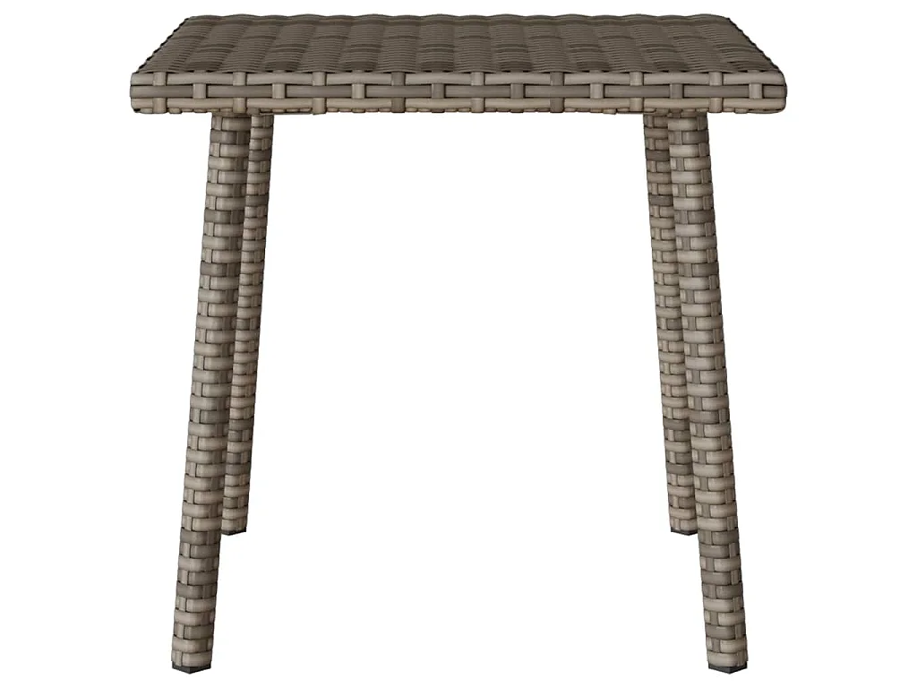 Table basse de jardin rectangulaire gris 40x40x37 cm rotin