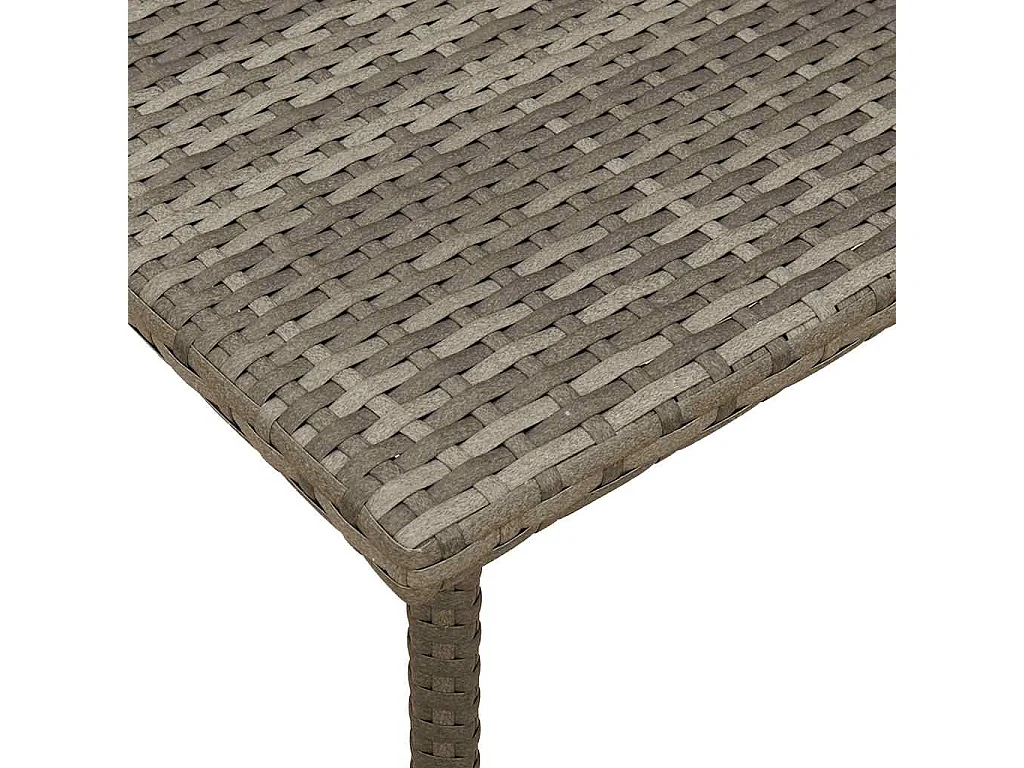 Table basse de jardin rectangulaire gris 40x40x37 cm rotin