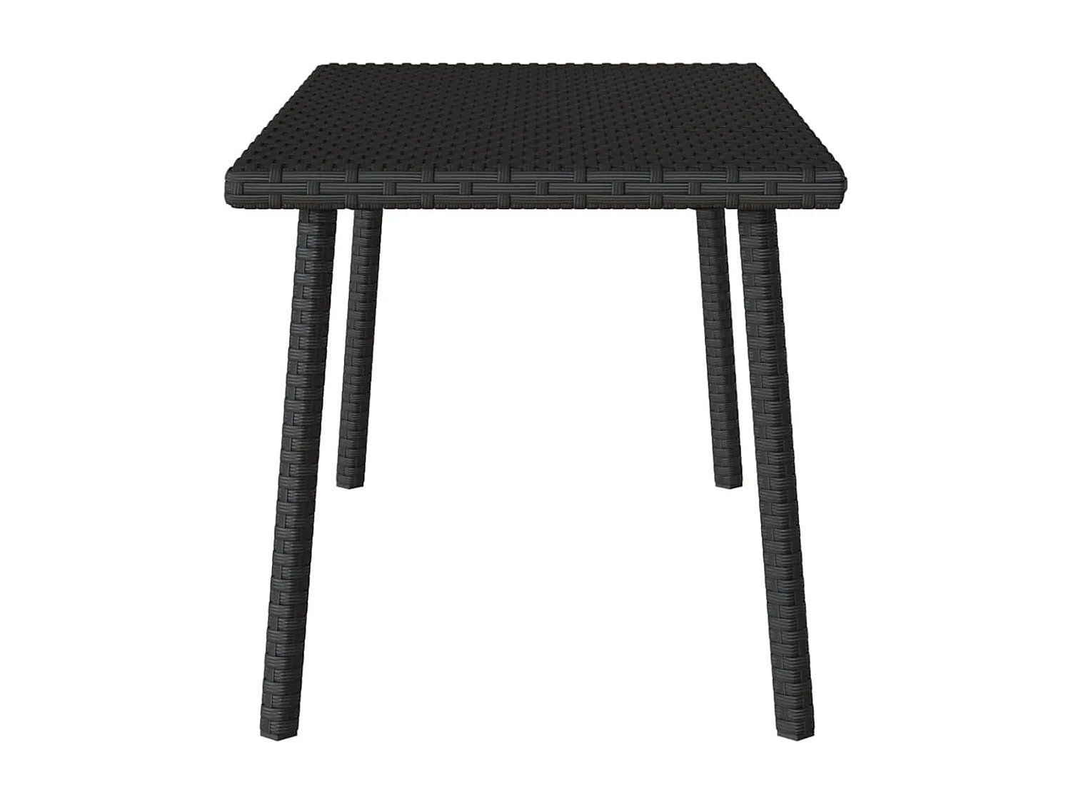 Table basse de jardin rectangulaire noir 80x40x37 cm rotin
