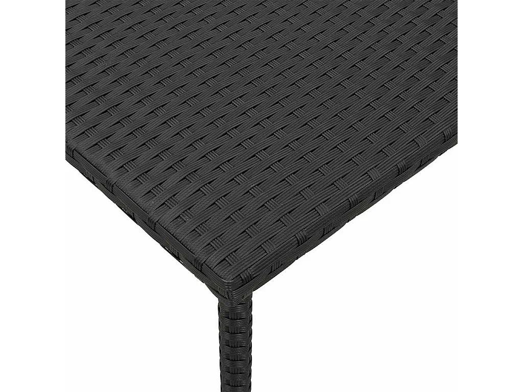 Table basse de jardin rectangulaire noir 80x40x37 cm rotin