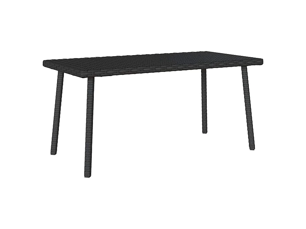 Table basse de jardin rectangulaire noir 80x40x37 cm rotin