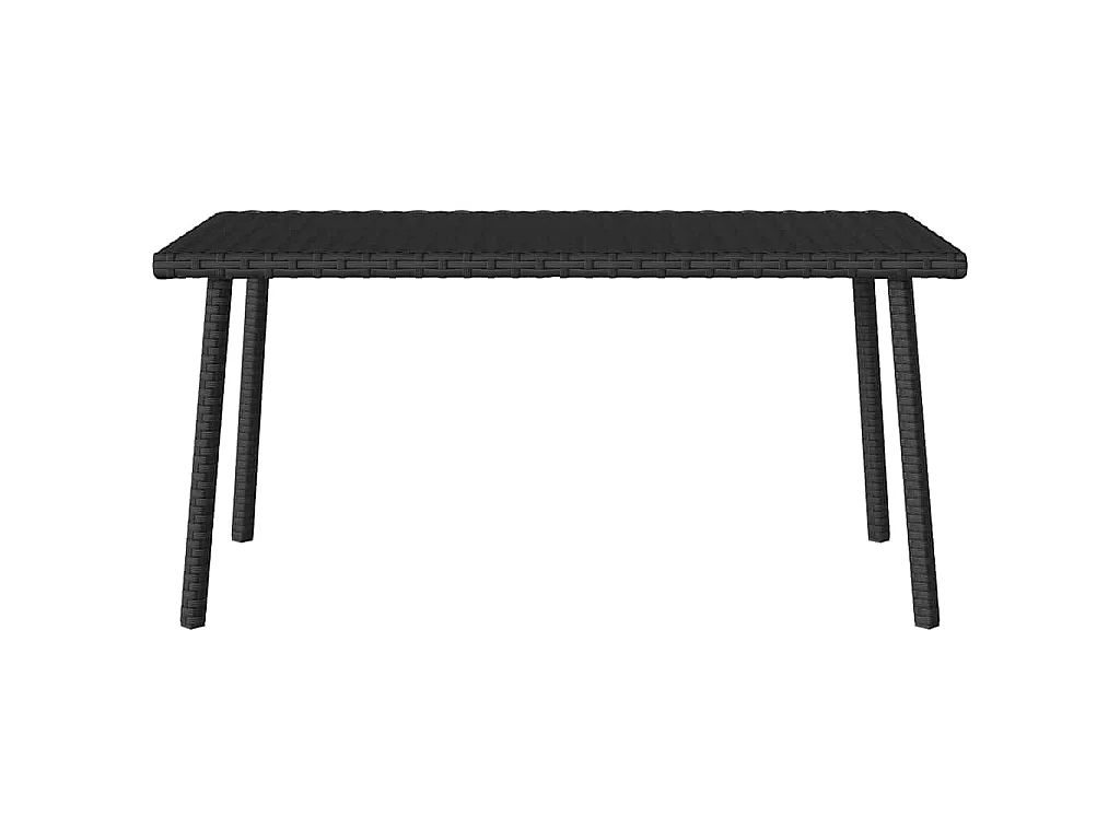 Table basse de jardin rectangulaire noir 80x40x37 cm rotin