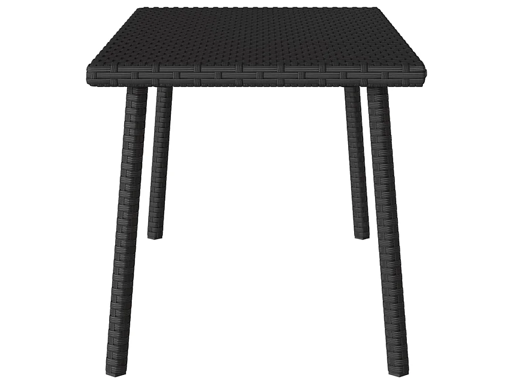 Table basse de jardin rectangulaire noir 80x40x37 cm rotin