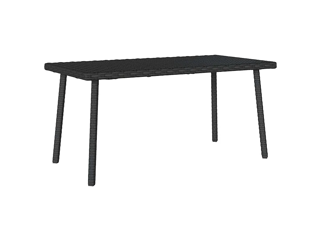 Table basse de jardin rectangulaire noir 80x40x37 cm rotin