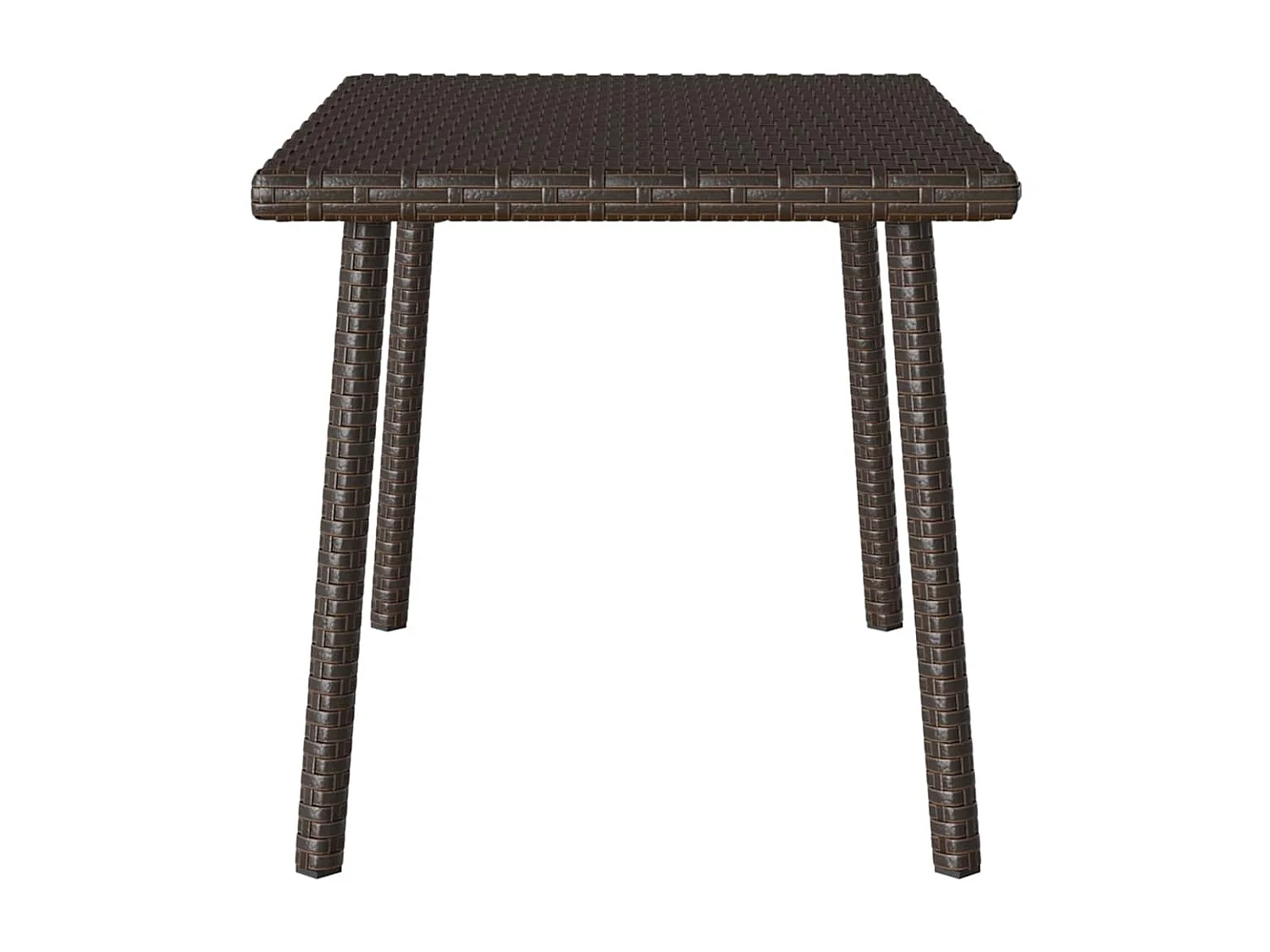 Table basse de jardin rectangulaire marron 60x40x37 cm rotin
