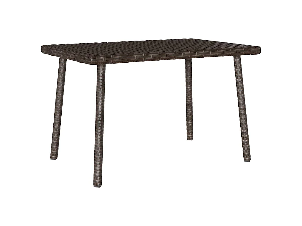 Table basse de jardin rectangulaire marron 60x40x37 cm rotin
