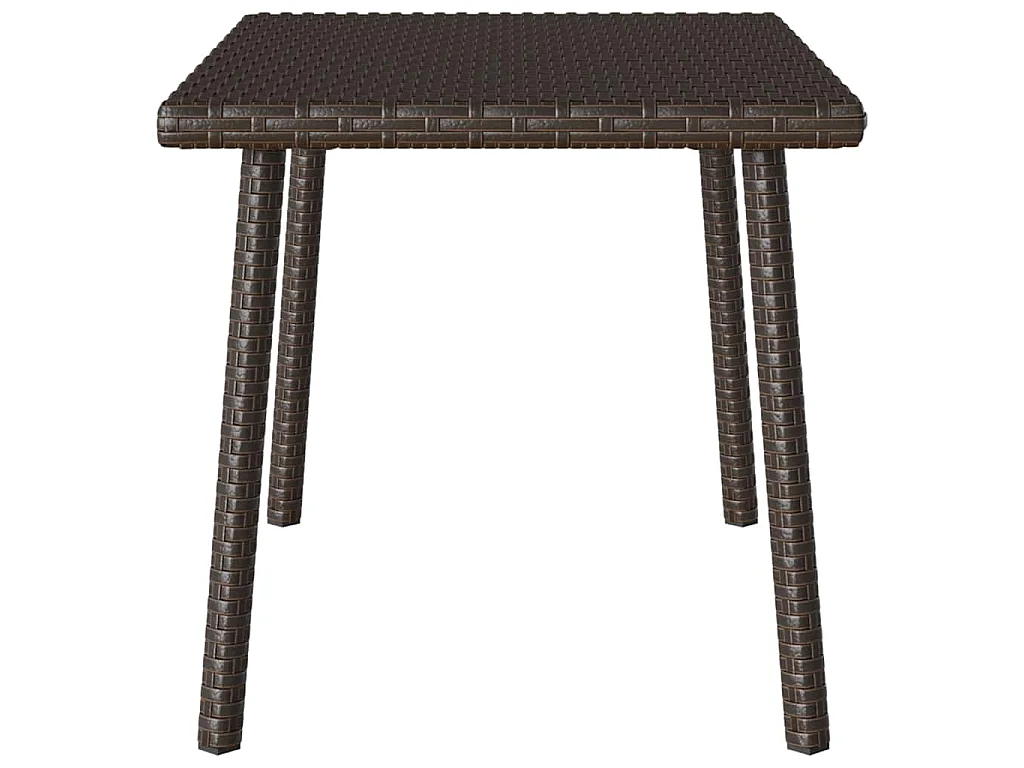 Table basse de jardin rectangulaire marron 60x40x37 cm rotin