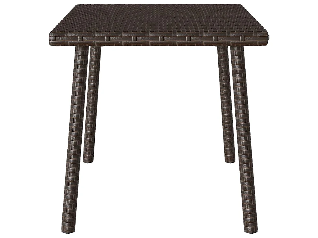 Table basse de jardin rectangulaire marron 60x40x37 cm rotin