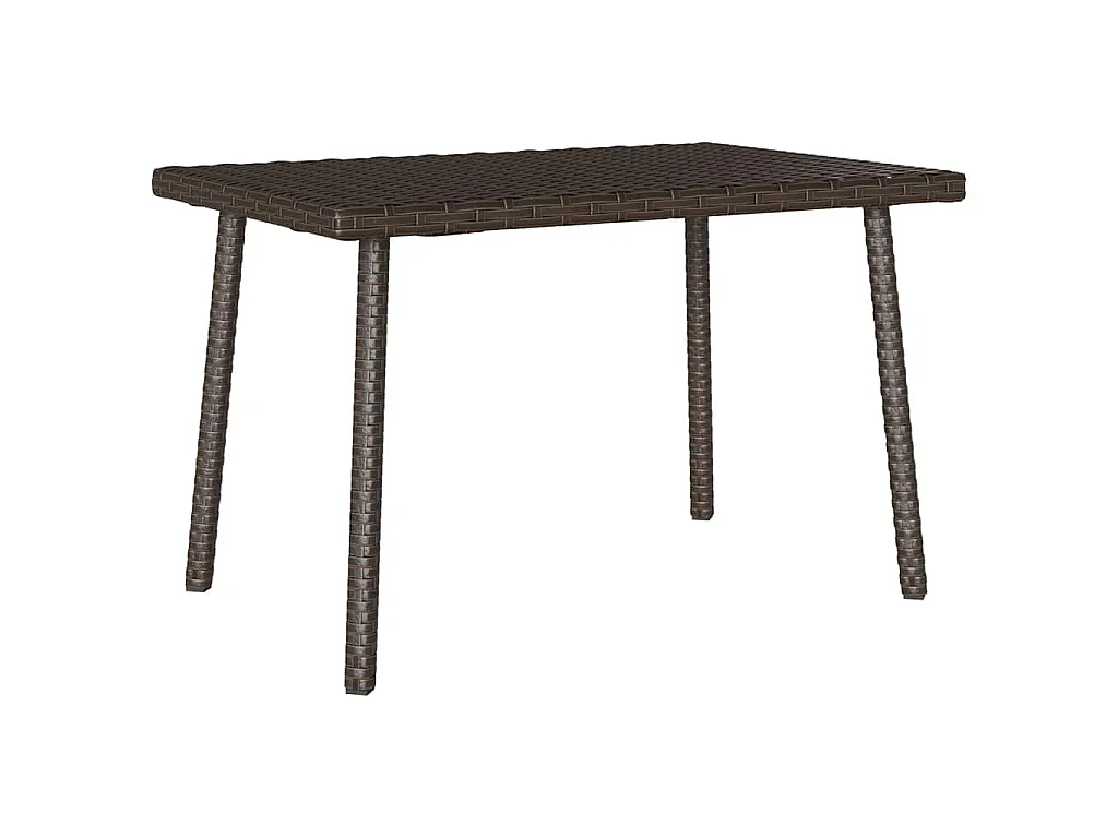 Table basse de jardin rectangulaire marron 60x40x37 cm rotin