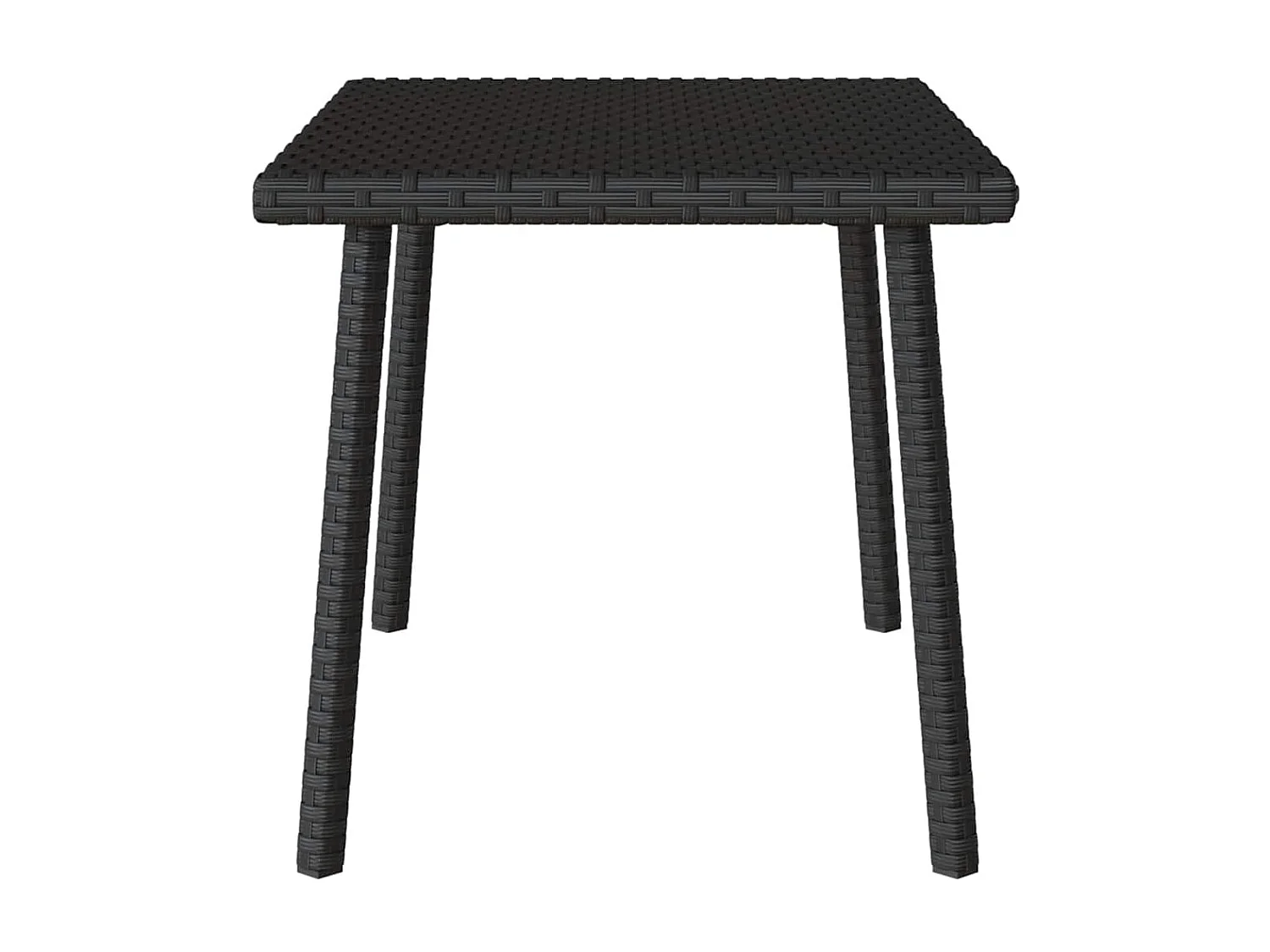 Tuin salontafel rechthoekig 60x40x37 cm poly rattan zwart