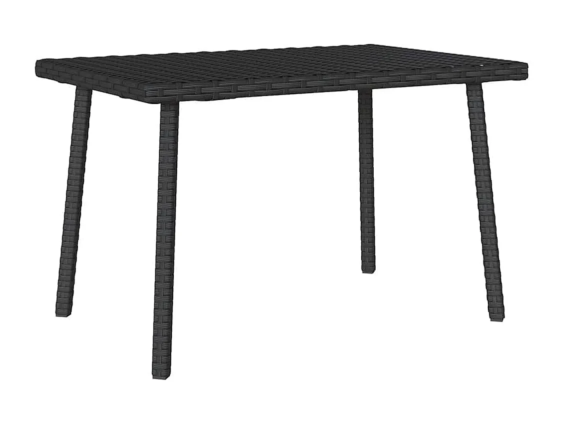 Tuin salontafel rechthoekig 60x40x37 cm poly rattan zwart