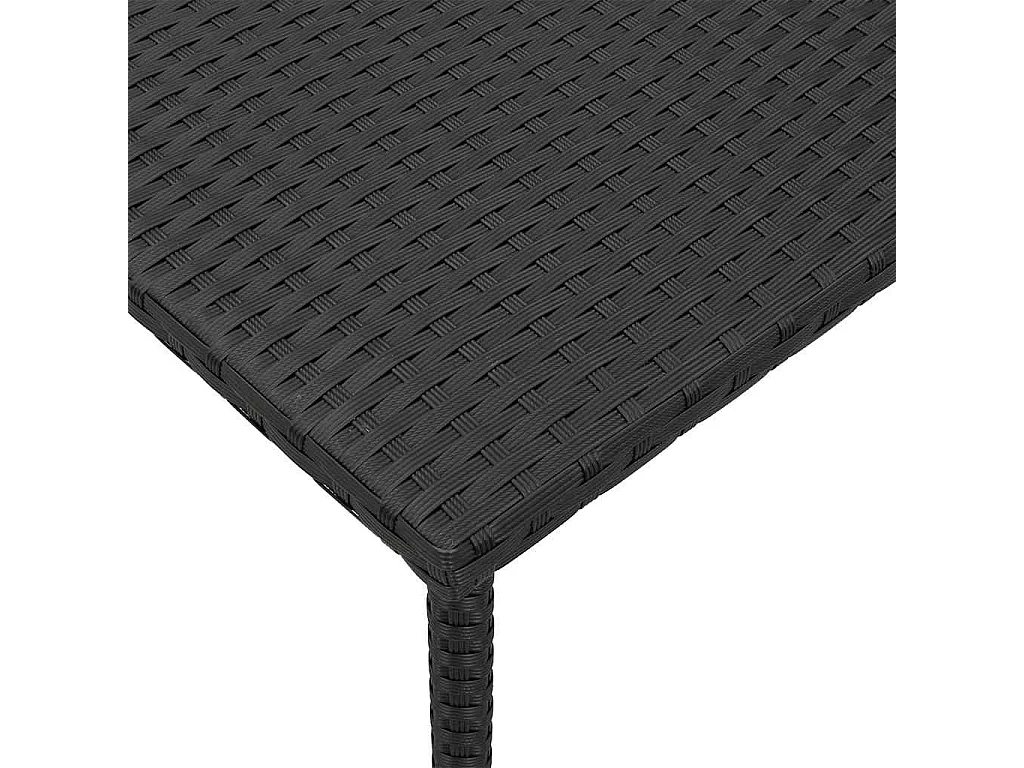 Tuin salontafel rechthoekig 60x40x37 cm poly rattan zwart