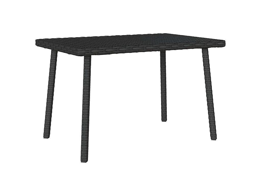 Garten-Couchtisch Rechteckig Schwarz 60x40x37 cm Poly Rattan